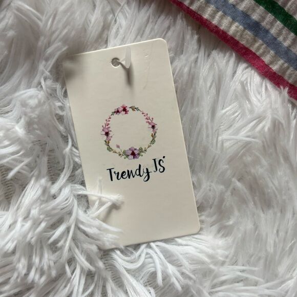 Trendy JS Crop Top Striped Multicolor New Womens Size Small - Picture 5 of 7